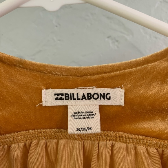 Billabong Lush For Life Golden Yellow Velvet Wrap Dress - Picture 5 of 6